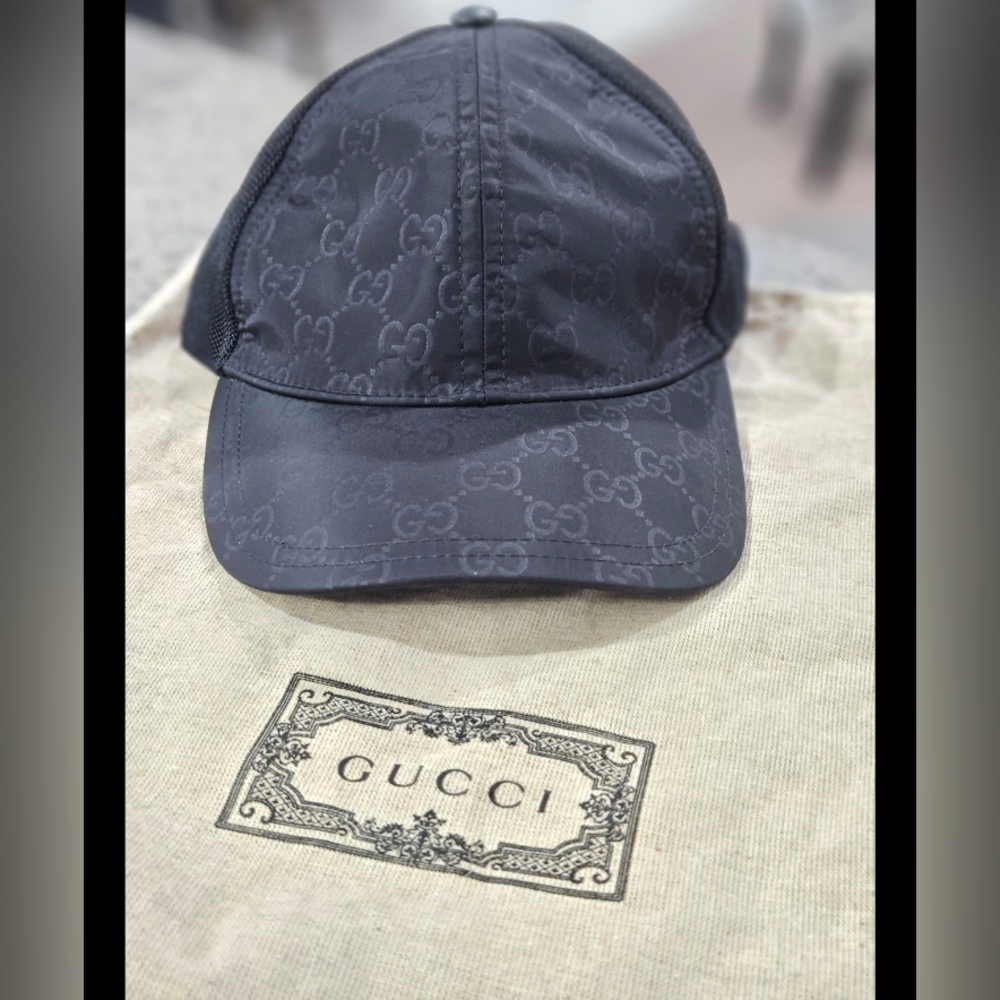 NWOT Gucci AUTHENTIC Black Monogram Baseball Cap Size L - Picture 5 of 7